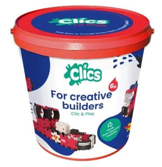 CB197 Klocki CLICS Straż Pożarna 8w1 wiaderko Clics Toys