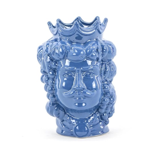 CEAR Ceramiche Azzaro & Romano, Głowa sycylijskiego błękitnego wrzosowiska wykonana ręcznie z ceramiki Caltagirone, 25 cm Inna marka