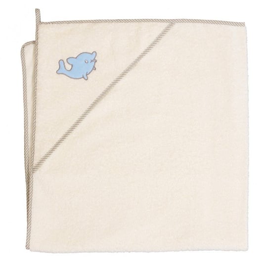 Ceba, Okrycie kąpielowe/Ręcznik z Kapturem, Delfin, Beżowy, 100x100 cm Ceba Baby