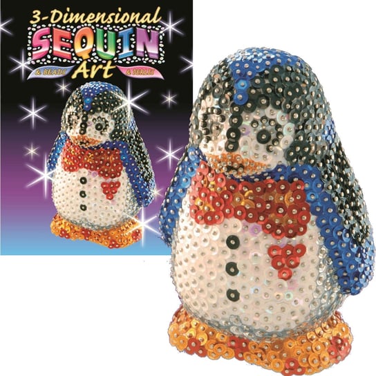 Cekinowa figurka Pingwin 3D Zestaw kreatywny Penguin Sequin Art