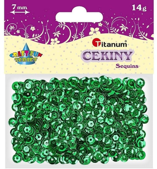 Cekiny 7mm metaliczne zielone TITANIUM