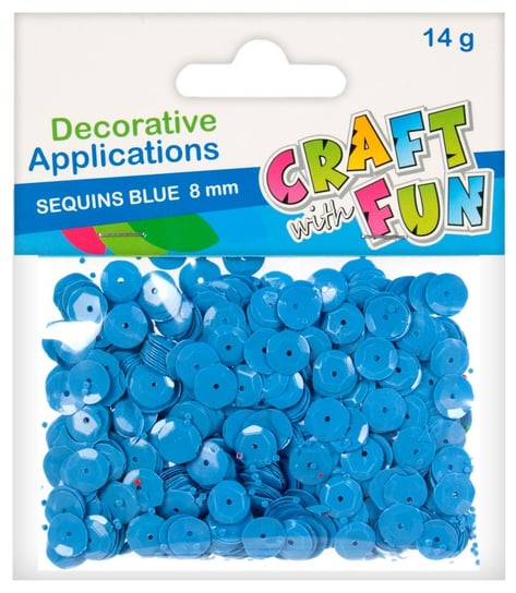 Cekiny dekoracyjne, guzik, niebieskie, Craft with Fun Craft With Fun