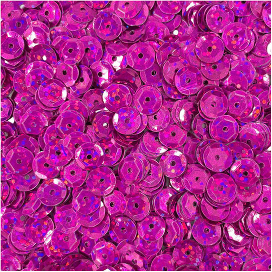 Cekiny okrągłe holograficzne 9mm 15g - Loveart - ciemne różowe Loveart
