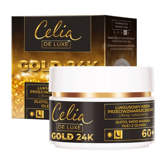 Celia, De Luxe Gold 24k, krem do twarzy na dzień i na noc 60+, 50 ml Celia
