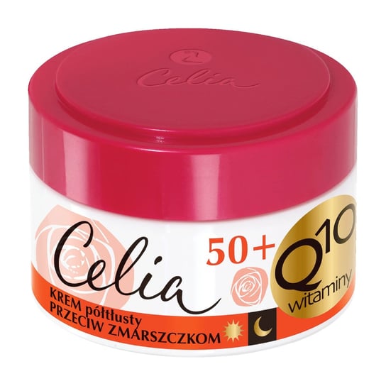 Celia, Q10 Witaminy 50+, krem półtłusty przeciw zmarszczkom na dzień i noc, 50 ml Celia