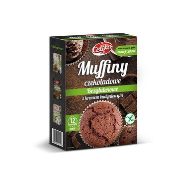 Celiko Muffiny czekoladowe z kremem budyniowym 310g Produkt bezglutenowy Celiko