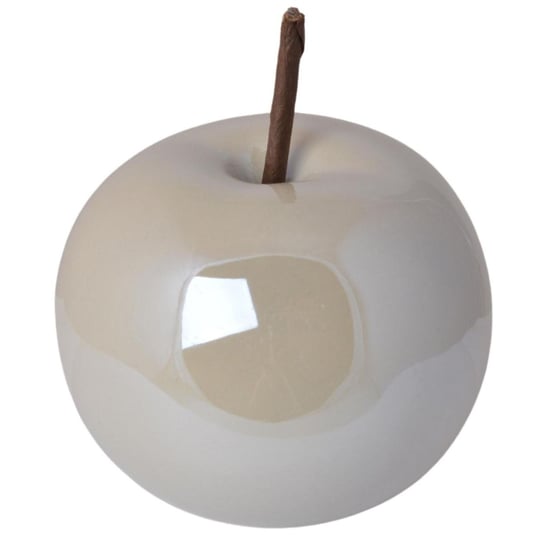 Ceramiczna dekoracja - beżowe, perłowe jabłko 10 cm Duwen