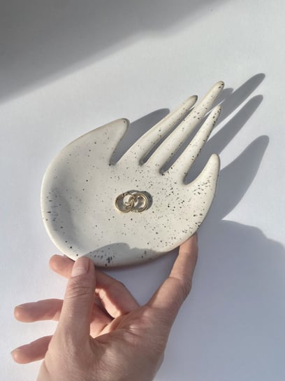 Ceramiczna Dłoń Pieprz i Sól Stojak na Biżuterię Łapka Maison Fragile