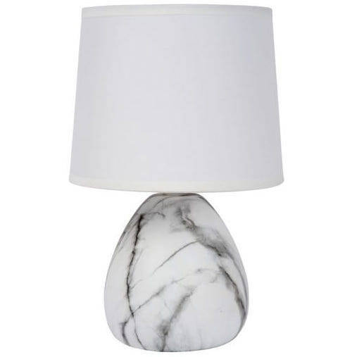 Ceramiczna LAMPA stołowa MARMO 47508/81/31 Lucide abażurowa LAMPKA nocna stojąca biała Lucide