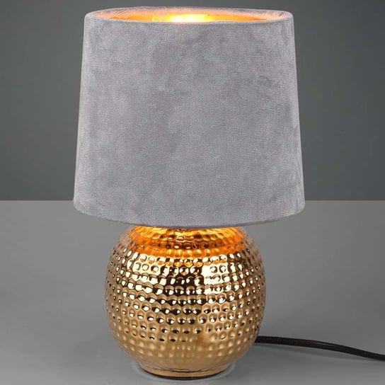 Ceramiczna LAMPA stołowa SOPHIA R50821011 RL Light abażurowa LAMPKA stojąca nocna szara złota RL Light