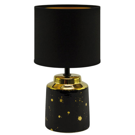 Ceramiczna LAMPKA stojąca HELENA 03788 Ideus stołowa LAMPA abażurowa czarna IDEUS