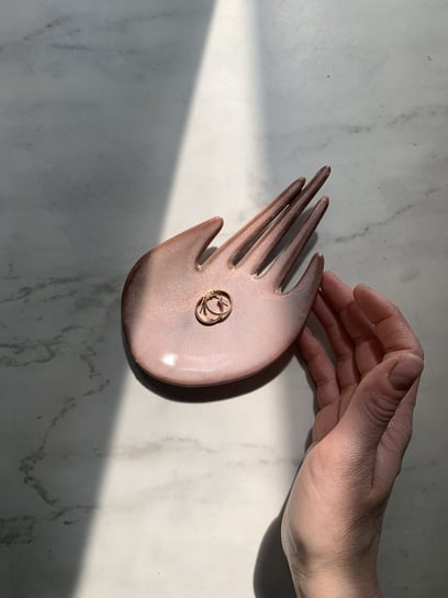 Ceramiczna Łapka na Biżuterię Chocolate Pink Inna marka