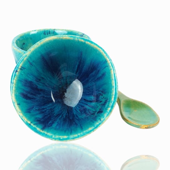 Ceramiczna miseczka ze szpatułką do rozrabiania maseczek - morsko niebieska Sisi&Me inna