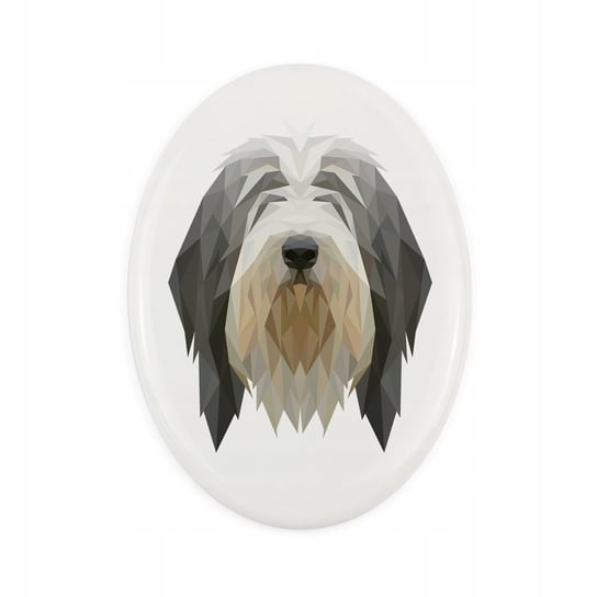 Ceramiczna płytka Bearded Collie pies geometryczny Inna marka