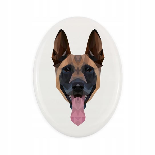 Ceramiczna płytka Malinois, pies geometryczny Inna marka