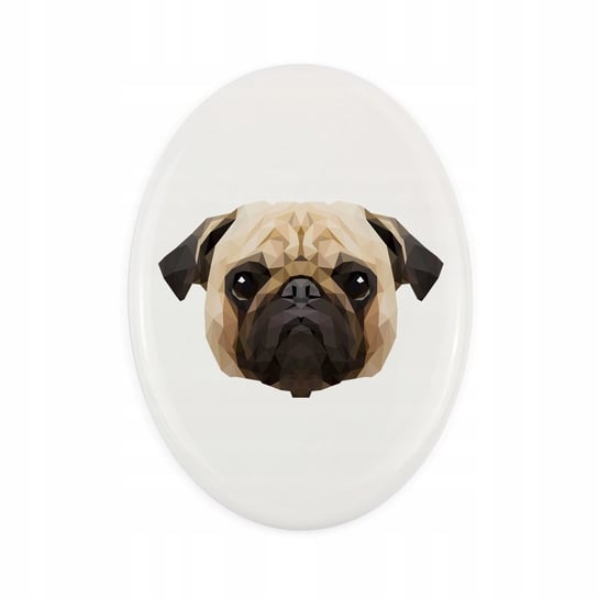 Ceramiczna płytka Mops Pug, pies geometryczny Inna marka