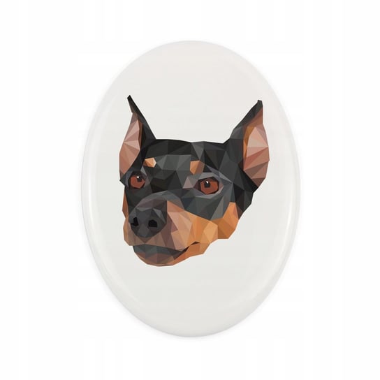 Ceramiczna płytka Pinczer średni pies geometryczny Inna marka
