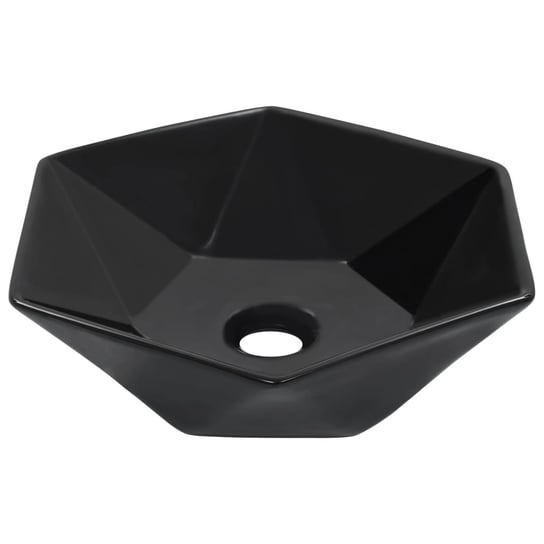 Ceramiczna umywalka sześciokątna, czarna, 41x36,5x / AAALOE Inna marka