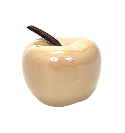 Ceramiczne jabłko dekoracyjne - beżowe 5 cm ZDTRADING