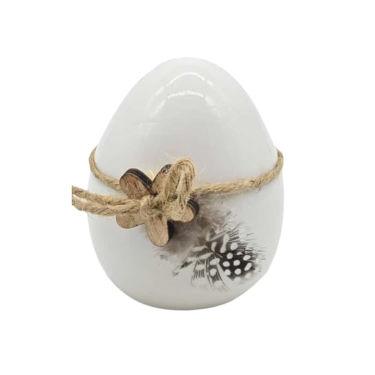 Ceramiczne jajko dekoracyjne z piórem taki jak na zdjęciu Wisan