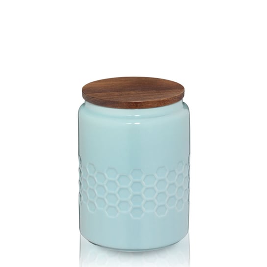 Ceramiczny Kela Mellis pojemnik z kauczukową pokrywką, śred. 10,5 cm, wys. 14,5 cm, 0,8 l, niebieski Inna marka