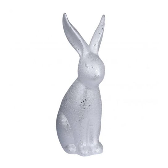 Ceramiczny królik dekoracyjny srebrny srebrny Wisan