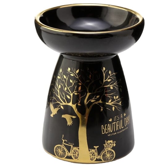Ceramiczny podgrzewacz olejków i wosku tarta z metalicznym złotym wzorem drzew "Eden" Inna marka
