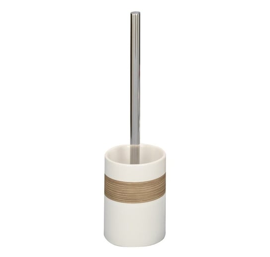 Ceramiczny pojemnik na szczotkę + szczotka WC WENKO, biały, 10x33 cm Zeller