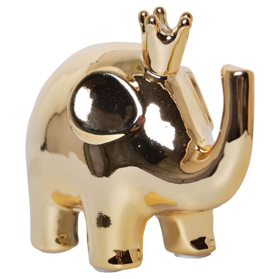 Ceramiczny, złoty słoń  -  otwierana skarbonka Helo 11,5 cm Duwen