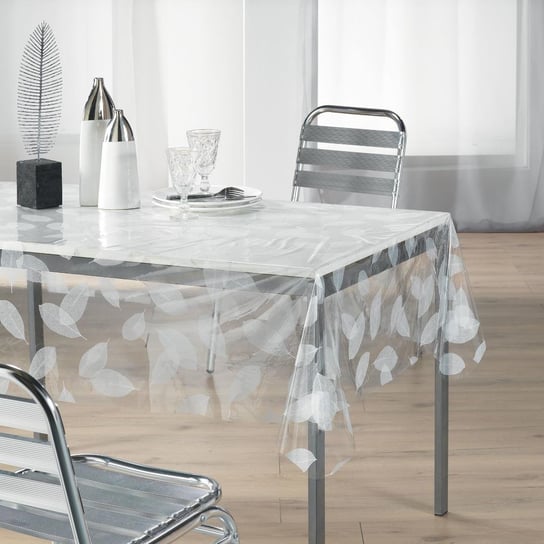 Cerata przeźroczysta na stół, 140 x 240 cm, motyw białych liści Douceur d'intérieur