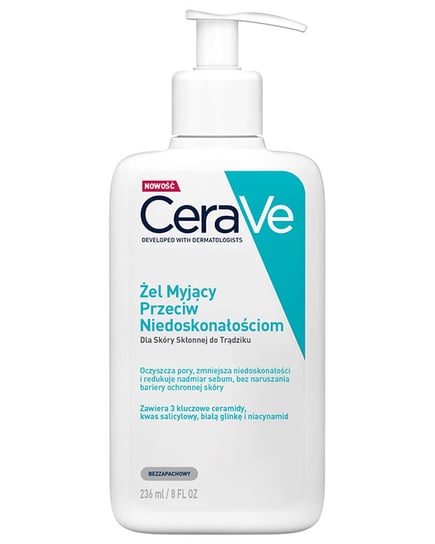 CERAVE ACNE CLEANSER Żel myjący przeciw niedoskonałościom dla skóry skłonnej do trądziku, 236ml CeraVe