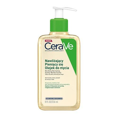 CERAVE Nawilżający Pieniący się Olejek do Mycia dla skóry normalnej, suchej i bardzo suchej oraz skłonnej do atopii, 236ml CeraVe