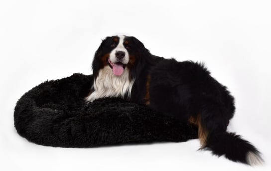 Černá plyšový pelech Shaggy pro psa 120 cm BB-Shop