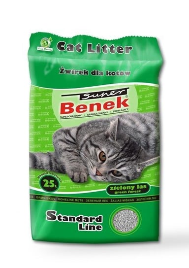 Certech Super Benek Standard Line Green Forest 25 l -  gruboziarnisty żwirek dla kotów o zapachu zielonego lasu 25l Super Benek