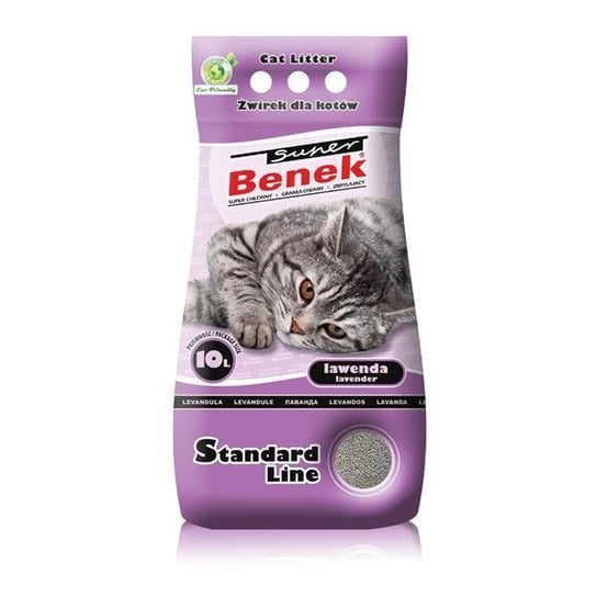 Certech Super Benek Standard Line Lavender 10 l - gruboziarnisty żwirek dla kotów o zapachu lawendy 10l Super Benek