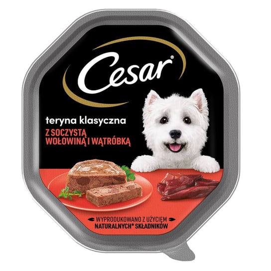 CESAR mokra karma dla psa wołowina i wątróbka w terynie tacka 150 g Mars