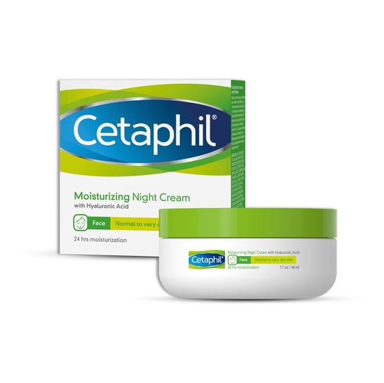 Cetaphil, krem nawilżający do twarzy na noc z kwasem hialuronowym, 48 ml Cetaphil