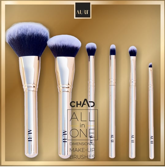 Chad All in One Dimensional Make-up Brushes zestaw 6 pędzli do makijażu Auri