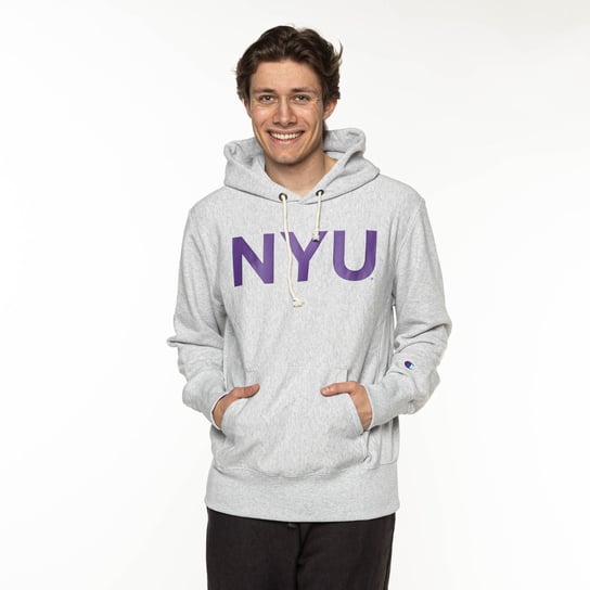 Champion Hooded Sweatshirt GREY NYU - L Champion