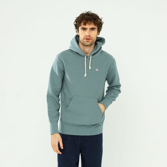 Champion Reverse Weave C Logo Hoodie Black Pastel Blue - S Champion