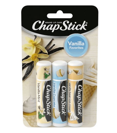 Chapstick, 3-pak waniliowych balsamów do ust, Vanilla Favorites ChapStick