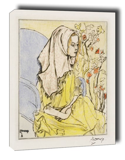 Charley Toorop with a headscarf in an armchair - obraz na płótnie 61x91,5 cm Galeria Plakatu