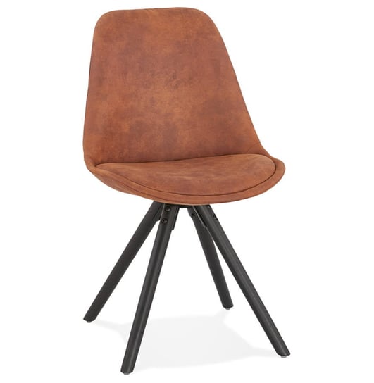 CHARLIE krzesło tkanina brązowy, nogi k. czarny Kokoon Design