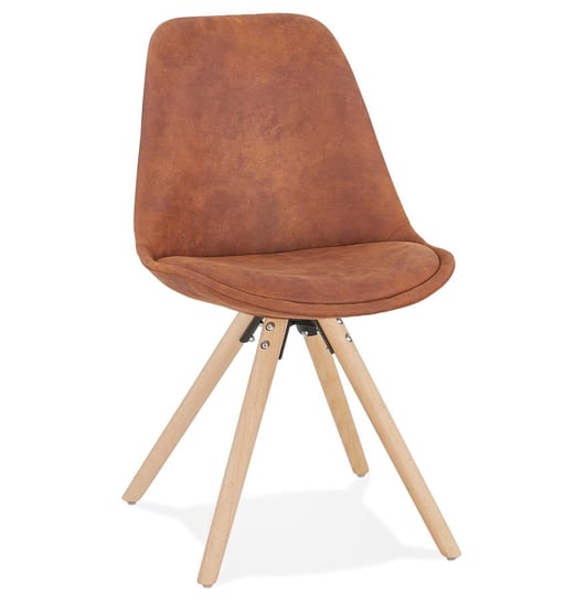 CHARLIE krzesło tkanina k. brązowy, nogi natural Kokoon Design