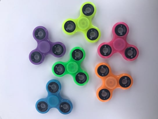 Charm Distribox, zabawka zręcznościowa Spinner Fidget Hand, fioletowy, świecący Charm Distribox