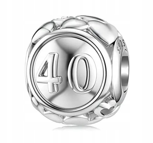 CHARMS 40 LAT urodziny do bransolet modułowych zawieszka 925 srebro C518 GLOBAL SILVER