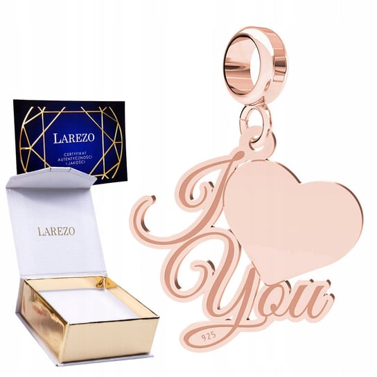 Charms I Love You różowe złoto srebro 925 LAREZO