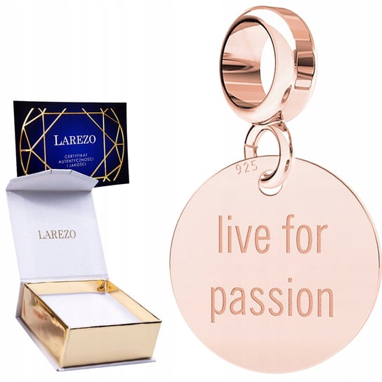Charms Live for Passion różowe złoto S925 LAREZO