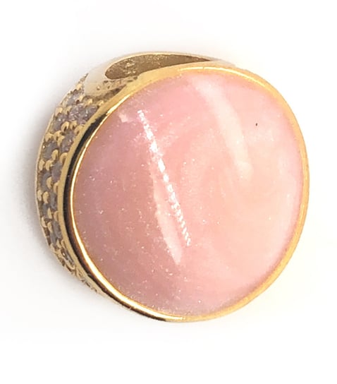 Charms srebrny Ag 925 pozłacany z różową emalią Asimex Plus