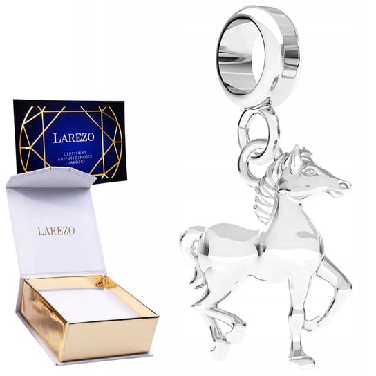 CHARMS SREBRNY Wiszący z Koniem Lśniący Koń Konik Hobby dla Koniary SREBRO LAREZO